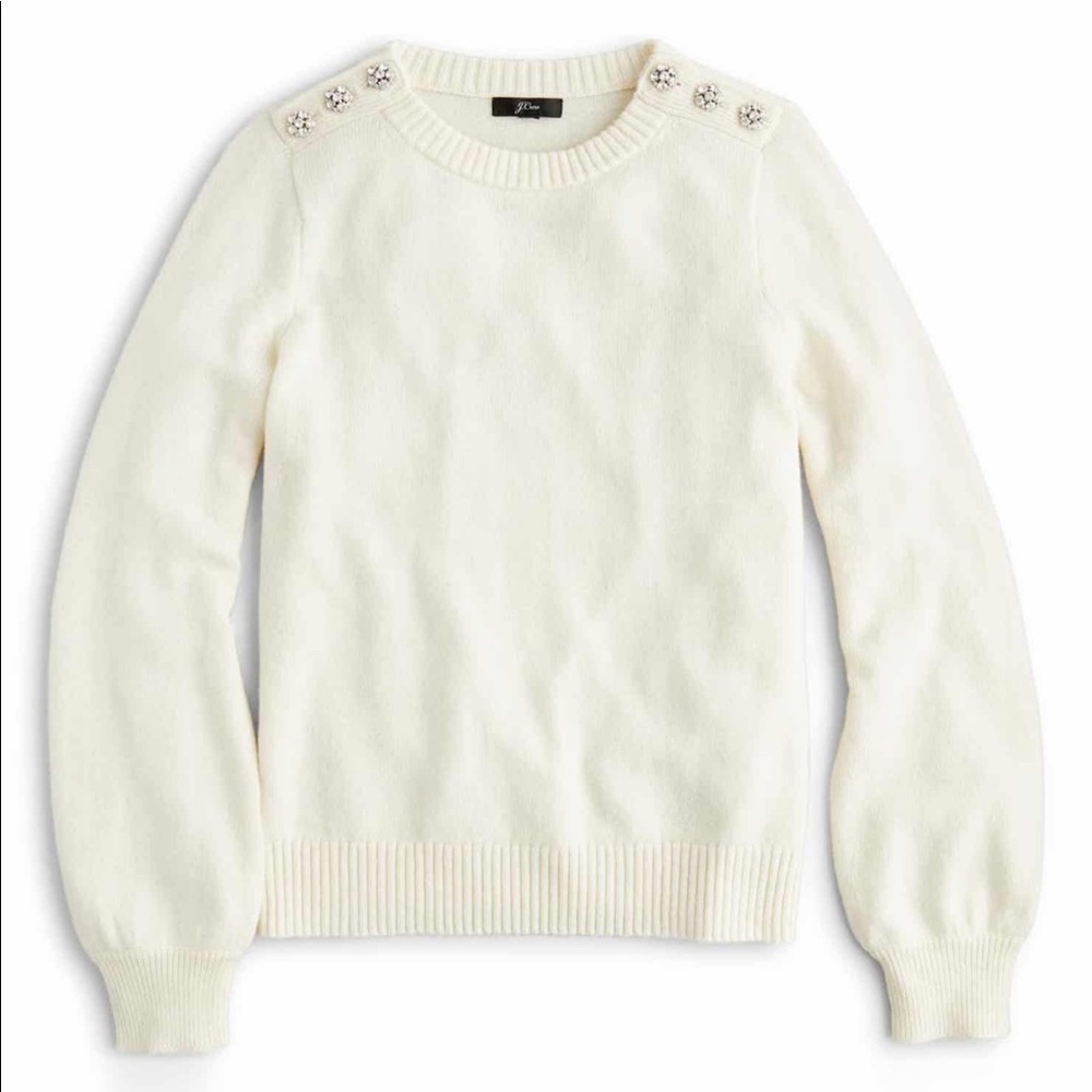 J. Crew jeweled lambs wool sweater
